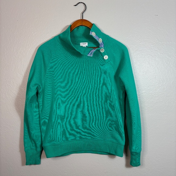 J. Crew Wide Button-Collar Pullover Sweatshirt in Cloudspun Fleece - Picture 5 of 8
